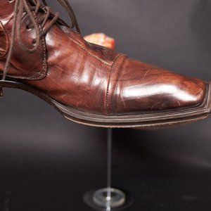 Vintage Ghost Leather Ankle Boots